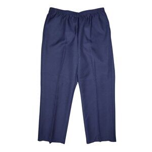 Alfred Dunner Proportioned Short Navy Blue Straight High Rise Pull On Pants 14